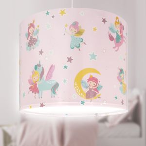Rosa Kinderzimmer Pendelleuchte Kunststoff, Fairy