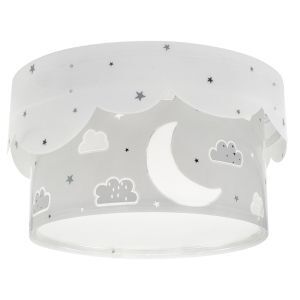 Graue Kinderzimmer Deckenleuchte Kunststoff, Moon