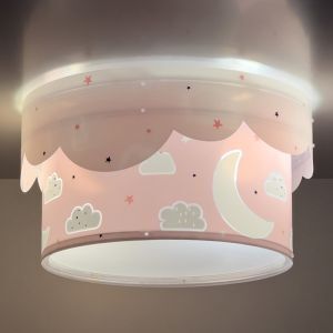 Rosa Kinderzimmer Deckenleuchte Kunststoff, Moon