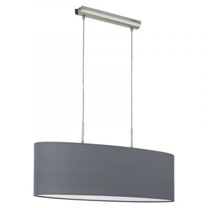 Graue moderne Pendelleuchte Stoff, Abano