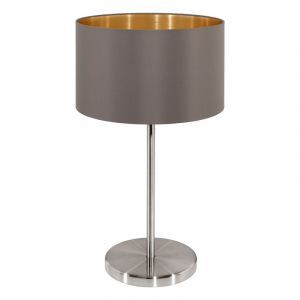 Braune moderne Tischleuchte Stoff, Terme, mit Schalter