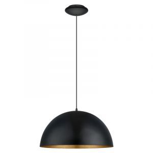 Goldene moderne Pendelleuchte Halbkugel Metall, Geneva