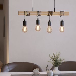 Holz Pendelleuchte Braun, Anton
