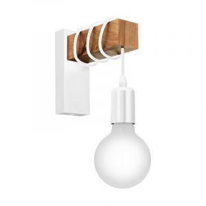 Holz Wandleuchte Weiß, Anton
