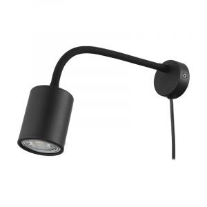 Schwarze moderne Deckenstrahler Stahl, Samiha, mit Schalter