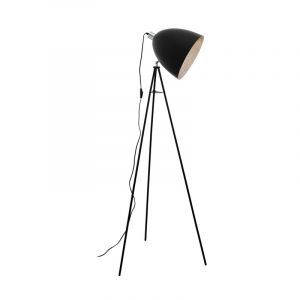 Schwarze Stehlampe Stahl, Eltjo, mit Schalter