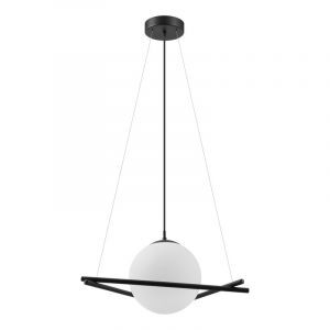 Schwarze retro Pendelleuchte Glas, Tjardo
