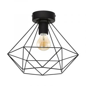 Schwarze industrielle Deckenlampe Stahl, Costel