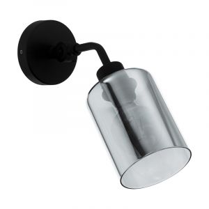 Schwarze moderne Wandleuchte Stahl, Paola