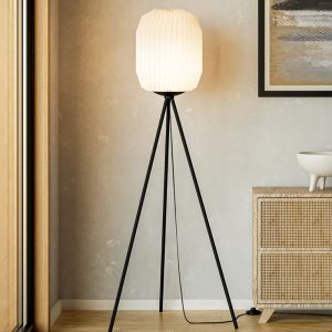 Papier Stehlampe Weiß, Kars, mit Schalter