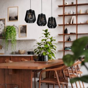 Papier Pendelleuchte Schwarz, Caine