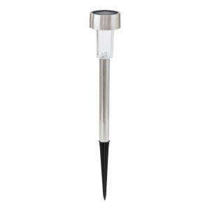 Silberne Außenstrahler Edelstahl, Zora, 0,5W, 3000K LED, IP44, mit Schalter