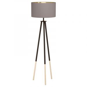 Holz Stativlampe Braun, Anish, mit Schalter