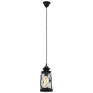 Schwarze vintage Pendelleuchte Glas, Abetone