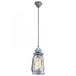 Silberne vintage Pendelleuchte Glas, Abetone