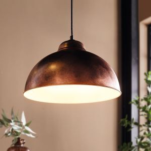 Kupfer industrielle Pendelleuchte Halbkugel Metall, Liana