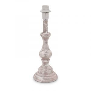 Holz Tischlampe ohne Schirm Taupe, Noah, mit Schalter