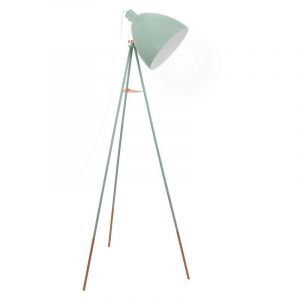 Grüne industrielle Stativlampe Metall, Jezebel, mit Zugschalter