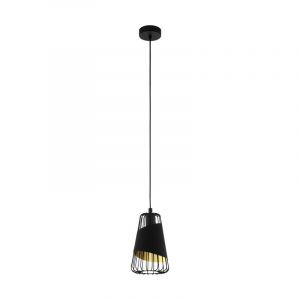 Schwarze retro Pendelleuchte Metall, Joost