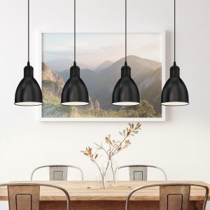 Schwarze industrielle Pendelleuchte Metall, Lavinio