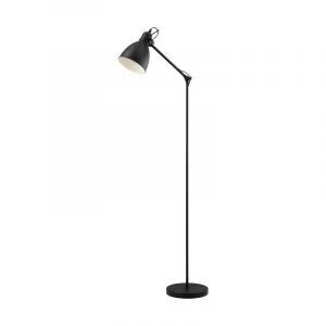 Schwarze industrielle Stehlampe Metall, Lavinio, mit Schalter