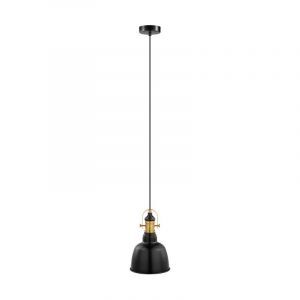 Schwarze retro Pendelleuchte Metall, Alain