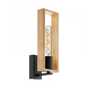 Holz Wandleuchte Schwarz, Elroy