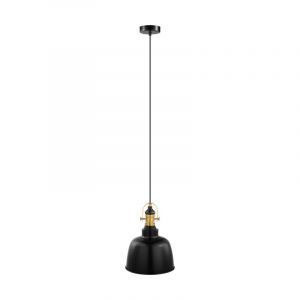 Schwarze retro Pendelleuchte Metall, Alain