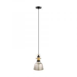 Nickel retro Pendelleuchte Metall, Alain