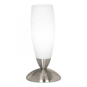 Nickel moderne Tischleuchte Glas, Enland, mit Schalter