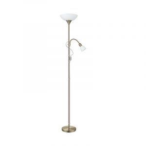 Bronze Leselampe Stehlampe Kunststoff, Burgo, mit Schalter