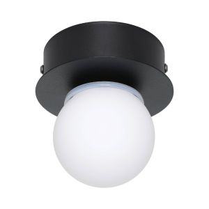 Schwarze moderne Deckenleuchte Stahl, Escha, 3,3W, 3000K LED