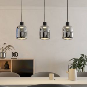 Schwarze Smart Pendelleuchte Rauchglas, Tamika, 3,7W, RGBW LED