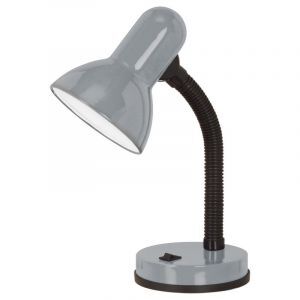 Silberne Schreibtischlampe Kunststoff, Sten, mit Schalter