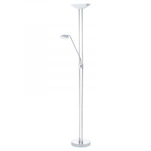 Chrom design Leselampe Stehlampe Glas, Brava, 20W, 3000K LED, mit Schalter