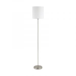 Weiße moderne Stehlampe Stoff, Abano, mit Schalter