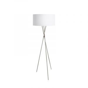 Weiße moderne Stativlampe Stoff, Anuschka, mit Schalter
