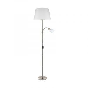 Nickel Leselampe Stehlampe Stoff, Arris, mit Schalter