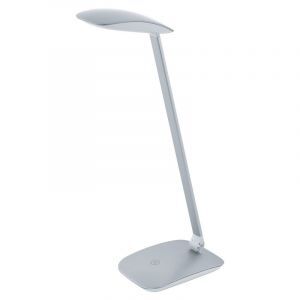 Silberne moderne Schreibtischlampe Kunststoff, Arslan, 5W, 4000K LED, mit Touch-Dimmer