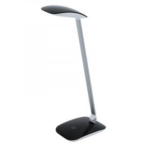 Schwarze moderne Schreibtischlampe Kunststoff, Arslan, 5W, 4000K LED, mit Touch-Dimmer