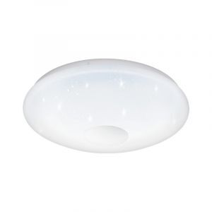 Silberne Deckenleuchte Kunststoff, Barbera, 20W, warm- bis kaltweiß einstellbare LED