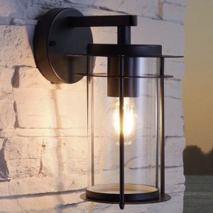 Schwarze Außenleuchte Glas, Bijou, IP44