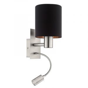 Kupfer moderne Wandleuchte Stoff, Abano, mit Schalter