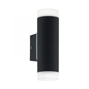 Schwarze moderne Up down Wandleuchte Kunststoff, Marlies, IP44
