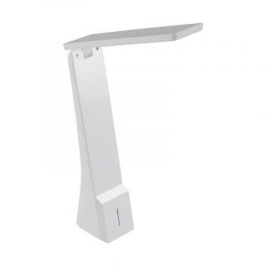Weiße moderne Schreibtischlampe Kunststoff, Chama, 1W, White Switch LED, mit Touch-Dimmer