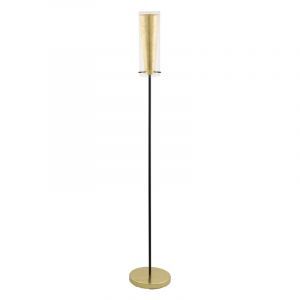 Goldene moderne Stehlampe Stahl, Barceno, mit Schalter