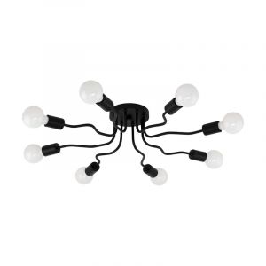 Schwarze moderne Deckenlampe Stahl, Josepha