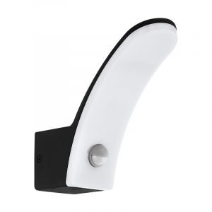 Schwarze moderne Außen Wandleuchte mit Bewegungsmelder Aluminium, Oskar, 11W, 3000K LED, IP44