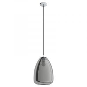 Chrom Pendelleuchte Rauchglas, Fredericus