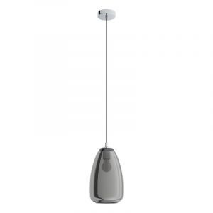 Chrom Pendelleuchte Rauchglas, Fredericus